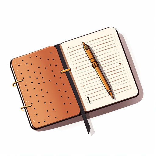 Minimalist diary illustration on a white background