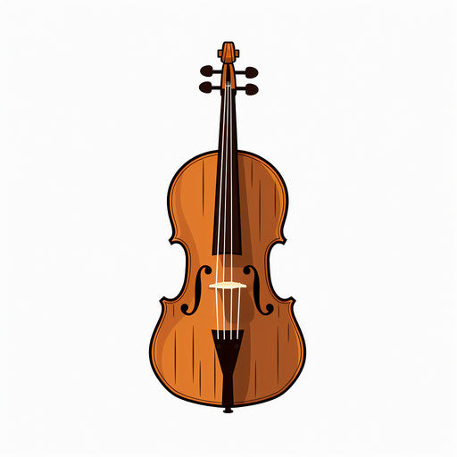 Minimalist style cello illustration, on white background