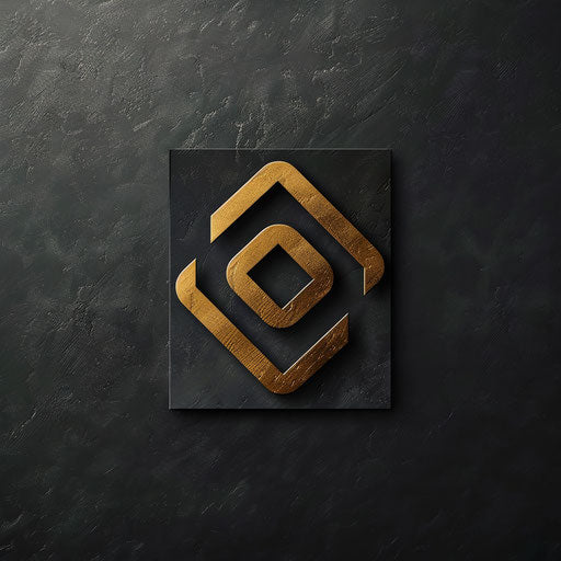 Luxury construction logo with black and gold accents on sleek background