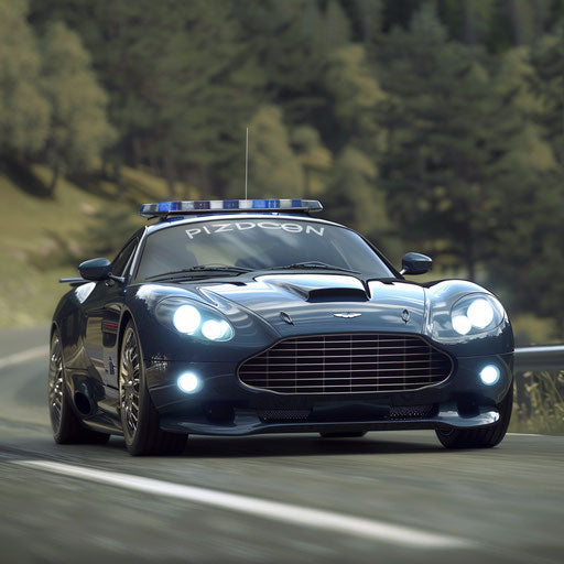 High-speed chase of an Aston Martin DB7 Zagato police cruiser