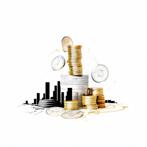 Minimalist style clip art money on white background