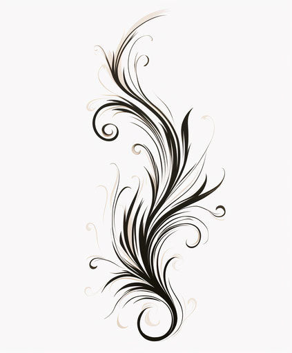 Black and white feather in flames, vintage style, lively motion