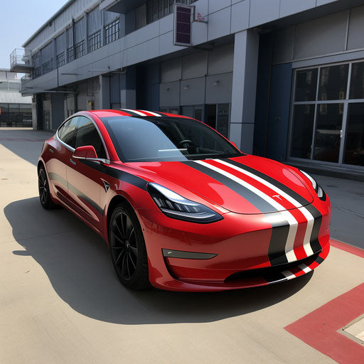 Racing stripes on Tesla model 3