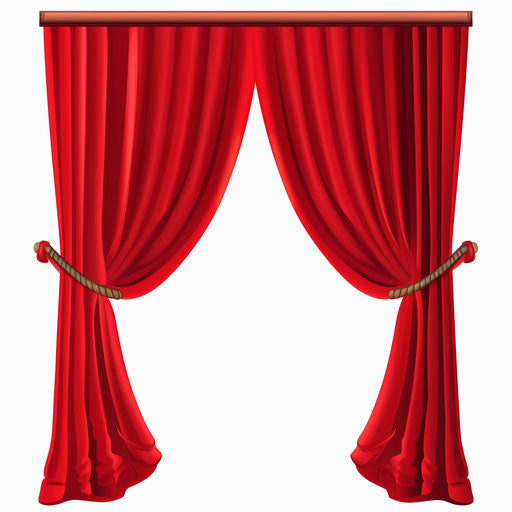 Minimalist curtain on white background