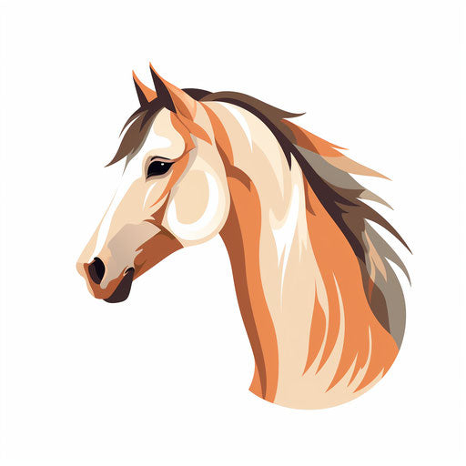 Horse clipart in the style of Minimalist, on a white background