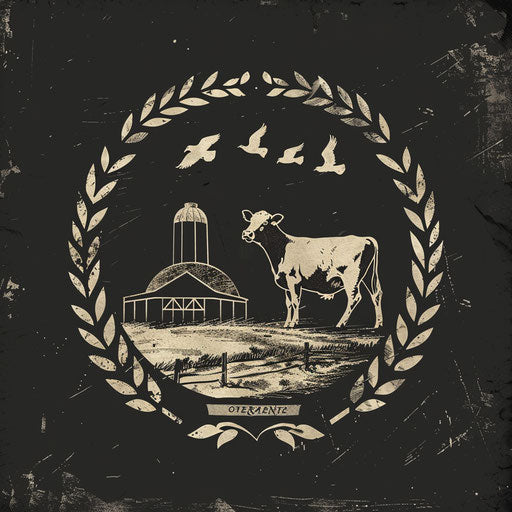 Artisanal farm logo with chalkboard style