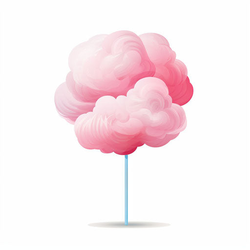 Cotton candy as Minimalist art on white background