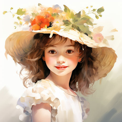 June illustration in the style of Oil painting, on white background