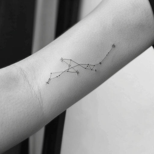 Minimalist Virgo constellation tattoo design