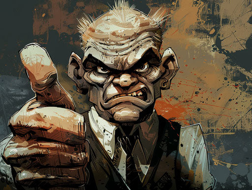 Angry expression with thumbs up