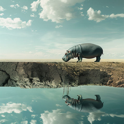 Hippo in shrinking habitat from climate change