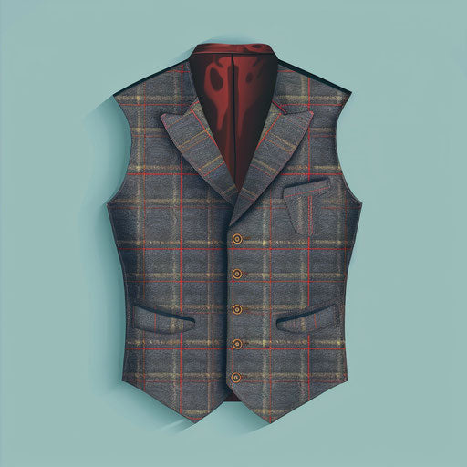 Realistic illustration of a vest on turquoise background