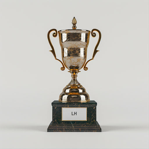 Realistic trophy clipart on flat white background