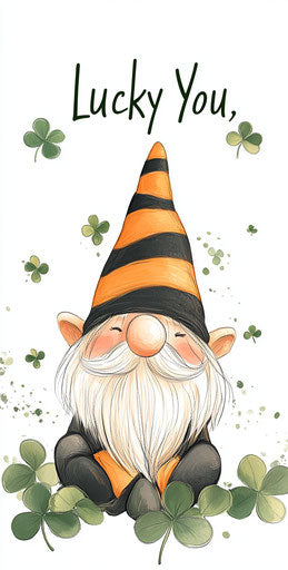 The lucky gnome and the green clovers