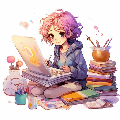 Homework illustration in the style of Pastel Colors Art