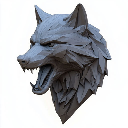 3D werewolf on flat white background, isolated clipart