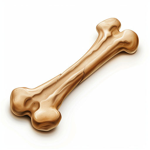 Realistic dog bone illustration on flat white background
