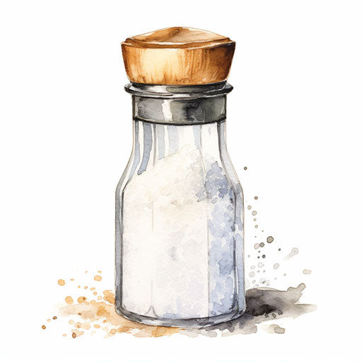 Salt shaker illustration in the style of Impressionistic Art, on white background