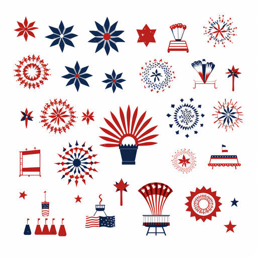 4th of July clipart images in Minimalist style