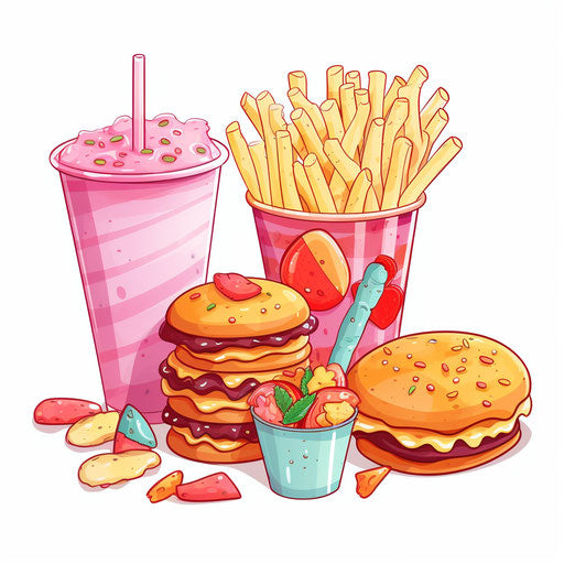 Snack illustration in Pastel Colors Art style