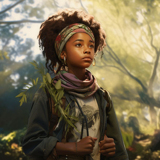 Environmental activist in peaceful protest in nature