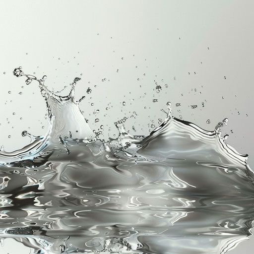 Water Splash Clipart with Realistic Style and Metallic Sheen