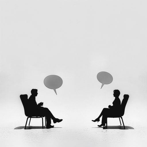 Realistic conversation clipart on flat white background