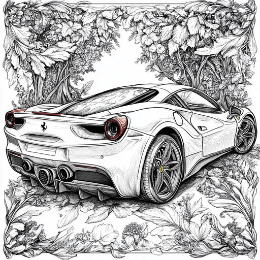 Ferrari with natural elements, Edward Julius Detmold style