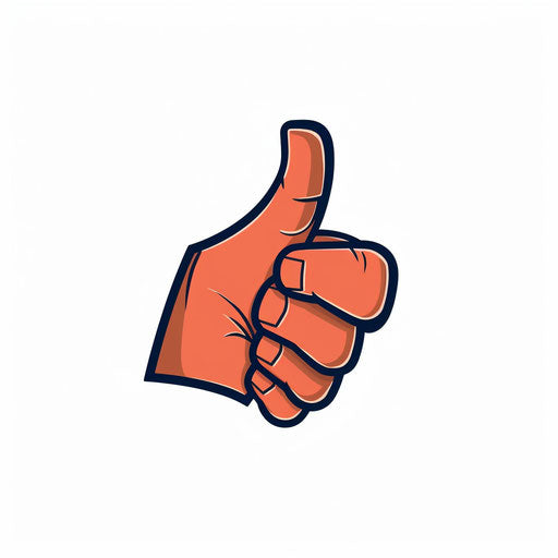 Minimalist thumbs down on white background