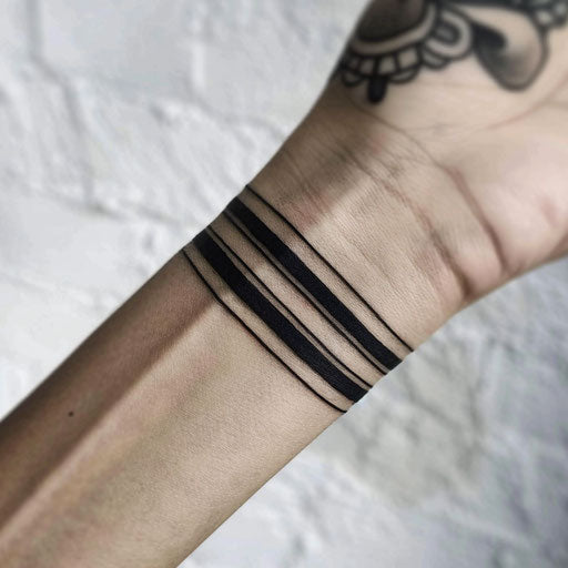 Contemporary minimalist black and white wristband