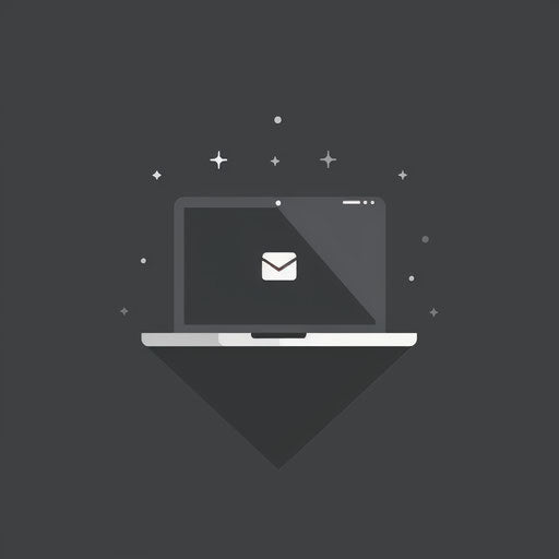 Classic digital marketing logo with laptop icon on dark grey background