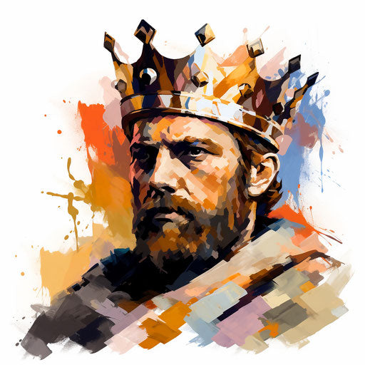 King clipart in the style of Impressionistic Art