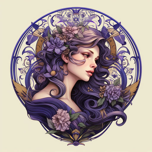 Virgo Zodiac Sign Tattoo in Vintage Poster Design