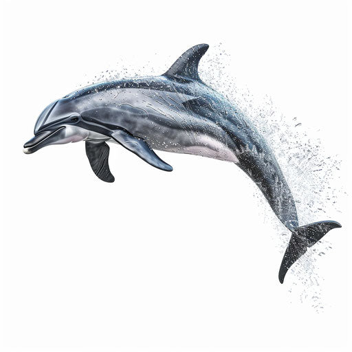 Realistic dolphin illustration on white background
