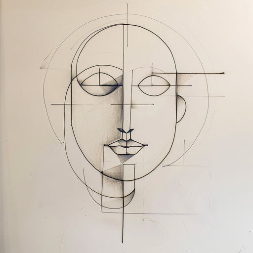 Abstract geometric smiley face tattoo concept