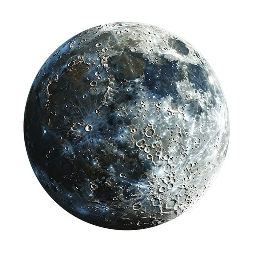 Realistic moon cartoon on flat white background