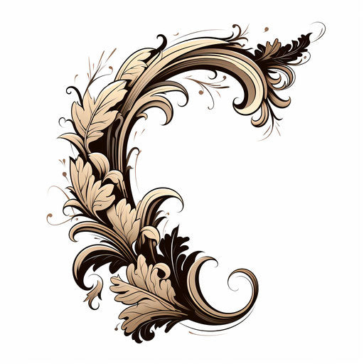 Corner clipart in the style of Chiaroscuro Art, on a white background