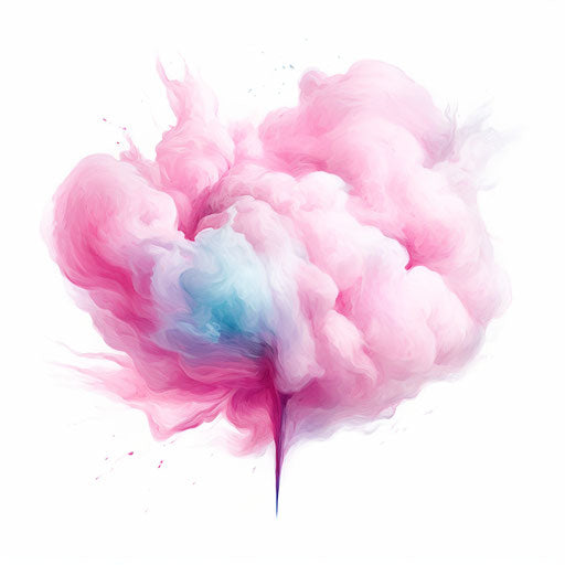Impressionistic style illustration of cotton candy on white