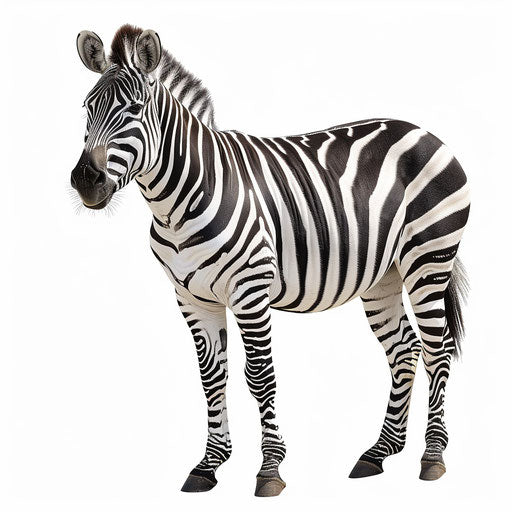 Realistic zebra illustration on white background