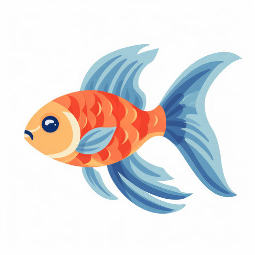 Minimalist fish illustration on white background