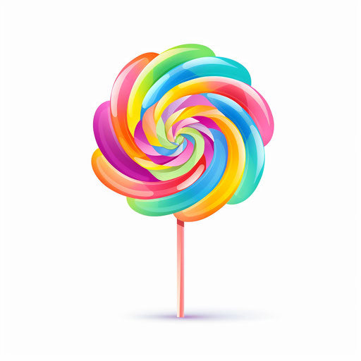 Pastel-colored lollipop clipart on white background
