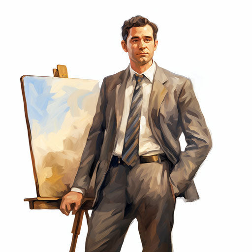Businessman clipart in the style of oil painting