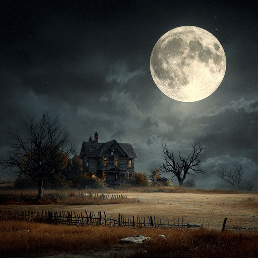 Spooky Halloween Night Under a Full Moon