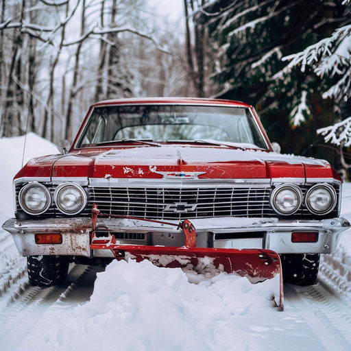 1967 Chevrolet Bel Air with snow plow and winter tires