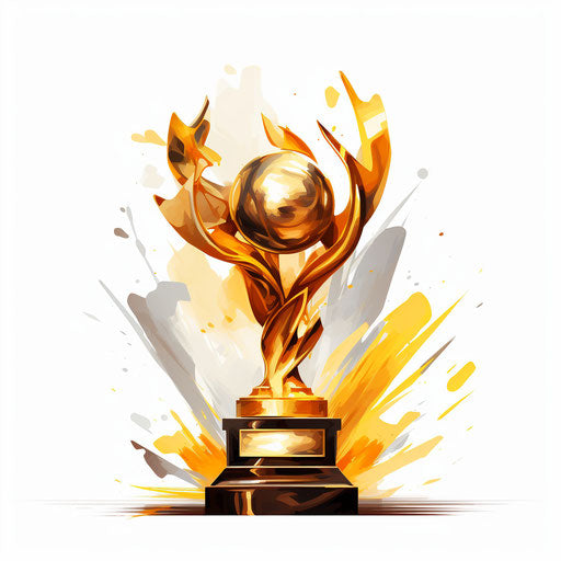 Illustration of an award in the style of Oil painting, on a white background