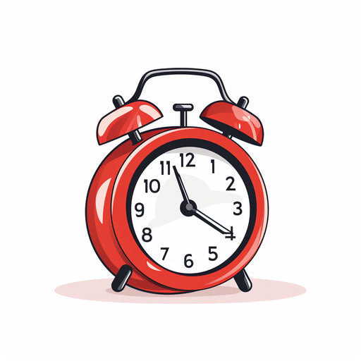 Minimalist style alarm clipart on white background