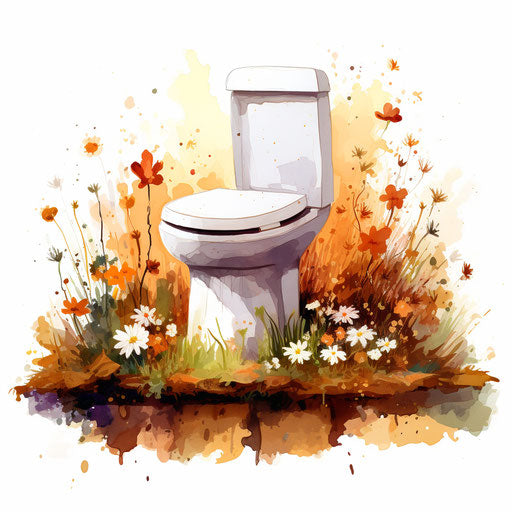 Potty clipart in the style of Impressionistic Art, on a white background