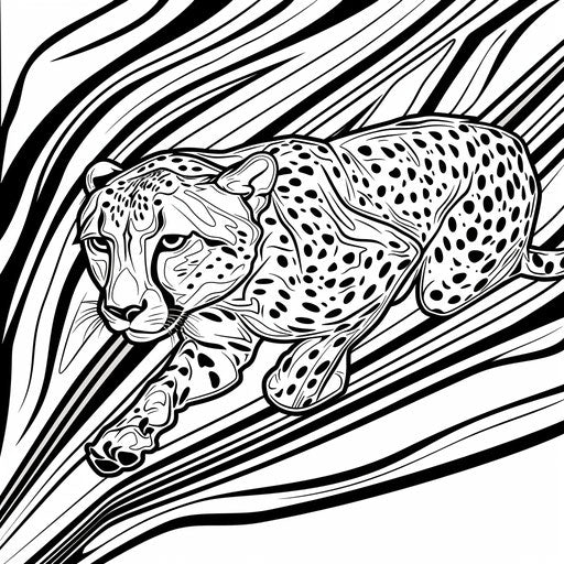 Cheetah running with bold and simple outline