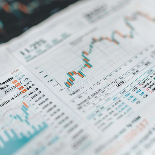Analysis of stock prices and market trends on a financial newspaper