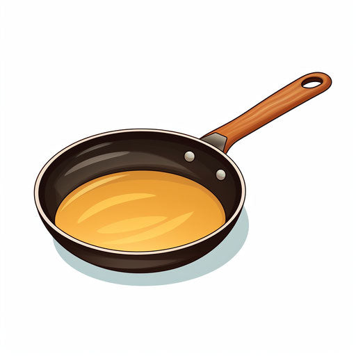 Minimalist-style frying pan illustration on white background